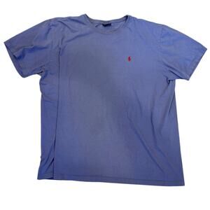 Mens Polo Ralph Lauren T-Shirt Crew Neck Rustic Navy Blue & Red Pony Size XXL